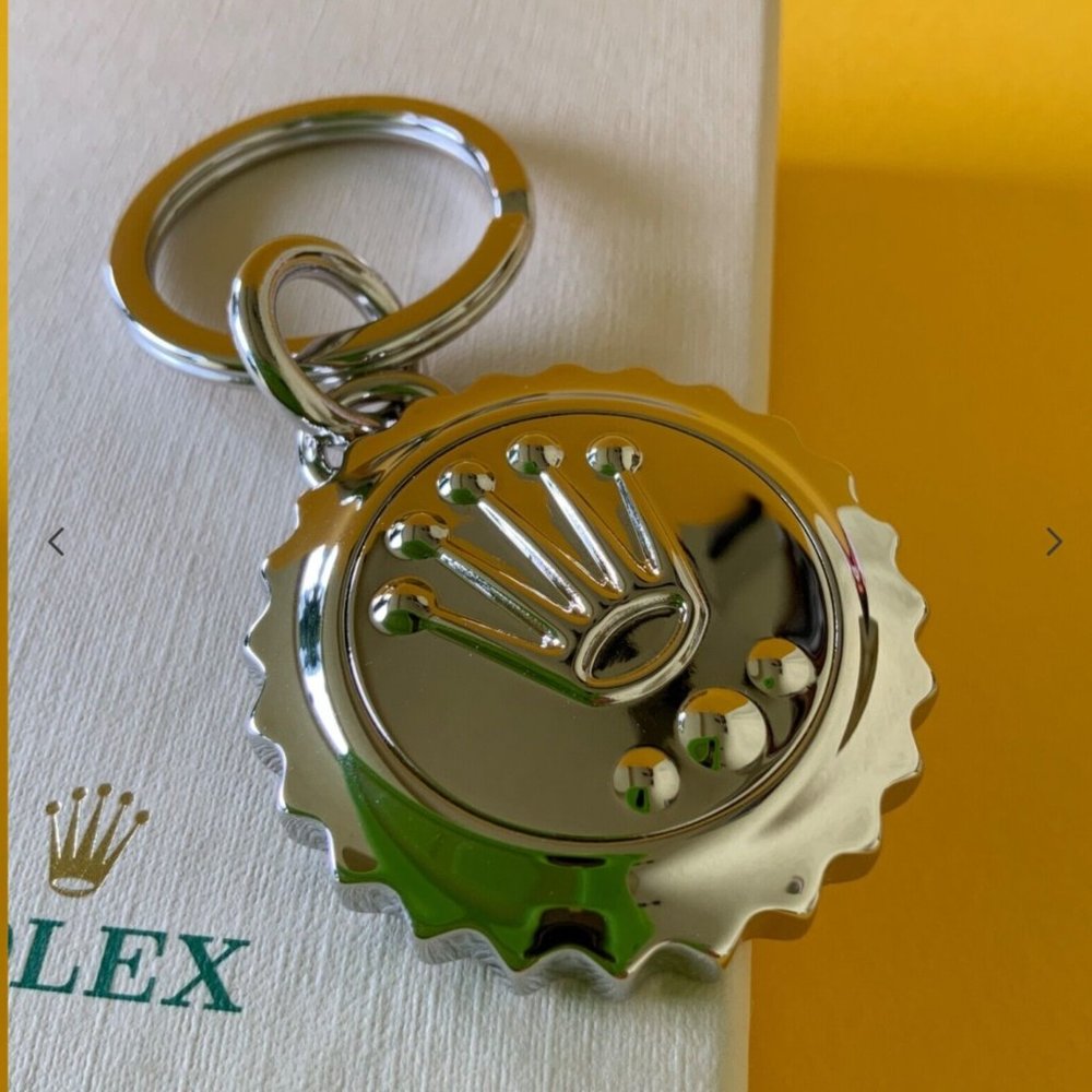 ▪️Authentic Rolex  In Box  STAINLESS STEEL Triplock Crown Keyring